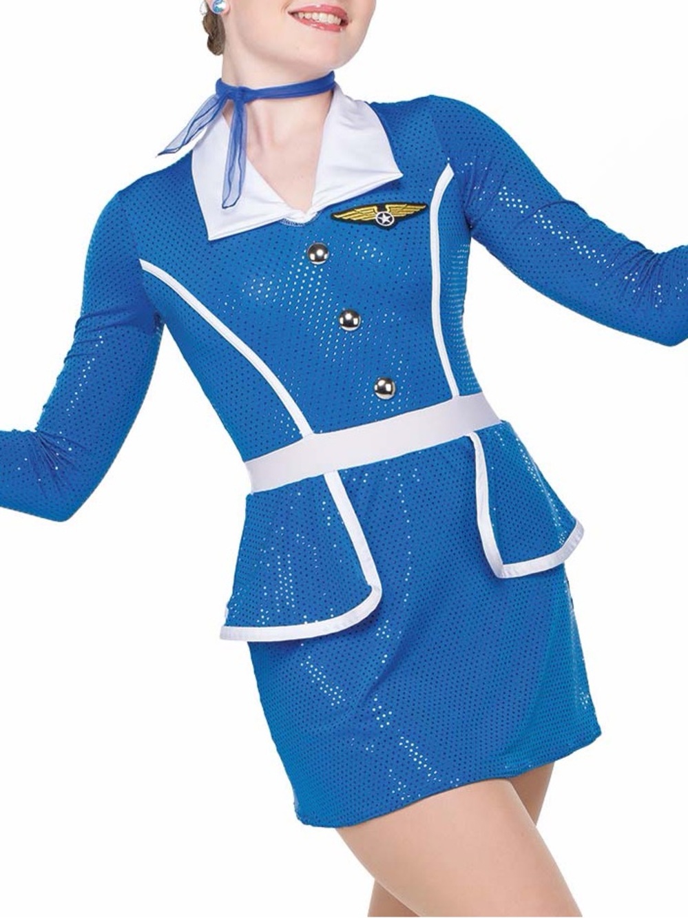 3/$75 A Wish Come True Retro Flight Attendance Blue Dance Costume